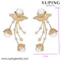 94936 europe artificial elegant design gold diamond pearl earring jewelry for party